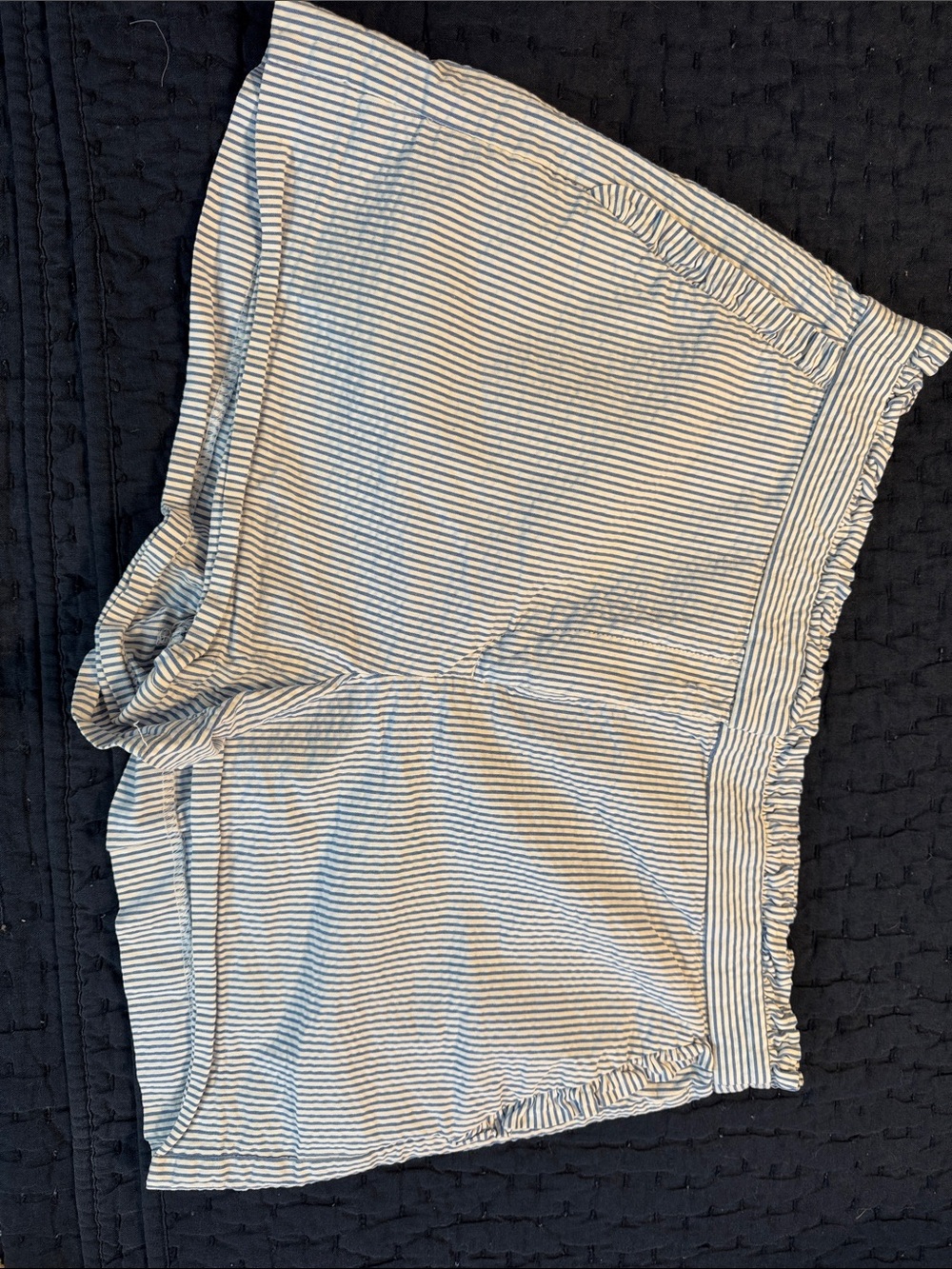 J. Crew Blue and White Striped High-Waist Shorts